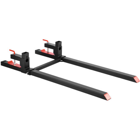 Mophorn Fourches à palettes avec pince, capacité de 907 kg, longueur totale 149 cm, barre stabilisatrice réglable de 50 à 91,5 cm, adaptées aux godets de chargeuses compactes et tracteurs, noire
