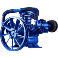 Mophorn – Tête de pompe à compresseur d'air 10HP – Débit 17,5 cfm à 90 psi – Pression max 185 psi – 3 cylindres lubrifiés en fonte – Double étage - 90psi