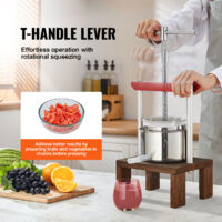 Presse-fruits Manuel En Chêne 12 Litres - Avec Poignées Et Chiffon De Pressage, Pour Jus, Cidre, Vin Maison