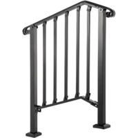 Piquet de rampe Mophorn 2 pour rampe à 2 marches, noir mat Métal, utilisation extérieure