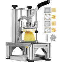 Mophorn – Coupe-frites commercial avec 4 lames de rechange – Trancheuse manuelle 1/4' et 3/8' – Vide-pomme et plateau inclus – Pour pommes de terre au citron