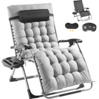 Mophorn Chaise Zero Gravity de 83 cm, grise. Idéale pour l'intérieur et l'extérieur. Réglable avec coussin, appui-tête, repose-pieds, porte-gobelet. Supporte 226 kg.