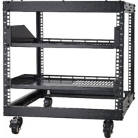 Mophorn Rack de serveur à cadre ouvert 9U, profondeur réglable de 23 à 40", autoportant ou mural, rack de serveur réseau avec roues à 360°, support robuste à 4 montants