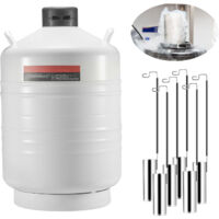 Mophorn Réservoir d'azote liquide 30L, Dewar en alliage d'aluminium avec 6 bidons et sac de transport, réservoir cryogénique pour la beauté, la conservation du sperme, l'utilisation scientifique