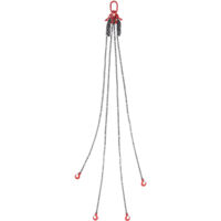 Mophorn Élingue à chaîne, 5/16 po x 10 pi, avec crochets, palans à chaîne pour moteur G80, 11 000 lb/5 tonnes, pour palans à moteur, avec crochets de préhension à 4 pattes et ajusteurs