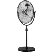 Mophorn Ventilateur industriel sur pied, diamètre de 560mm, hauteur réglable de 115 à 147 cm, ventilateur de sol à 3 niveaux de vitesse, idéal pour le salon, la maison et le bureau, noir