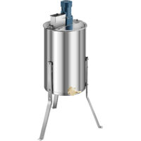 Mophorn Extracteur de miel électrique à 3 cadres avec centrifugeuse en acier inoxydable, couvercle transparent, puissance de 140 W, hauteur ajustable, équipement d'extraction pour apiculture