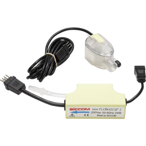 Pompe à condensat mini Flowatch 2 – Boîtier IP64 – Système prêt à brancher – Raccordement flexible avant/arrière – Siccom