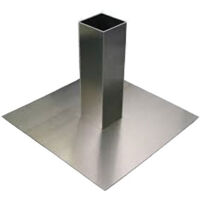 Pied de toit plat FDF en aluminium pour application étanche à la diffusion de la vapeur, taille : section transversale 192 x 192 - la Coupe transversale 72x72