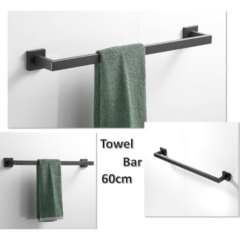 Barres Porte-Serviettes Ensemble 4 Pièces Barre de Serviettes de Bains Porte-Serviettes Anneau de Serviette Crochet Acier Inoxydable 304 Ensemble de Porte - 46cm