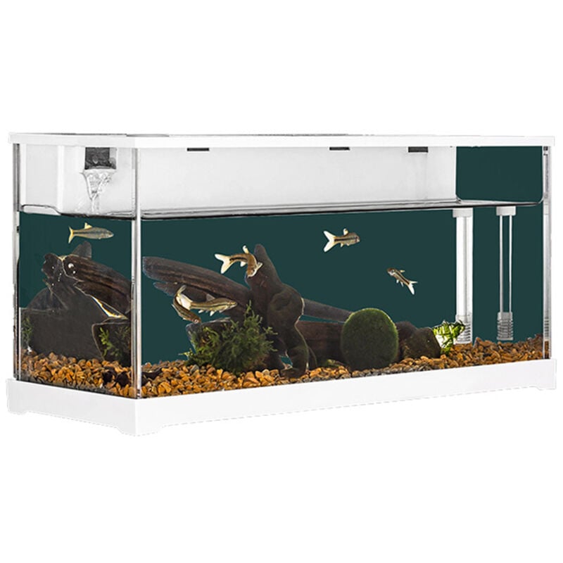 Cuvette d’aquarium en acrylique transparent pour les petits poissons rouges, système de Filtration à circulation supérieure, pompe à eau silencieuse, décoration de bureau à domicile