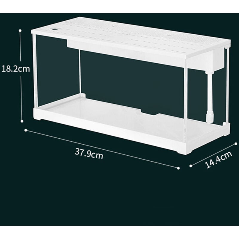 Cuvette d’aquarium en acrylique transparent pour les petits poissons rouges, système de Filtration à circulation supérieure, pompe à eau silencieuse, décoration de bureau à domicile 3