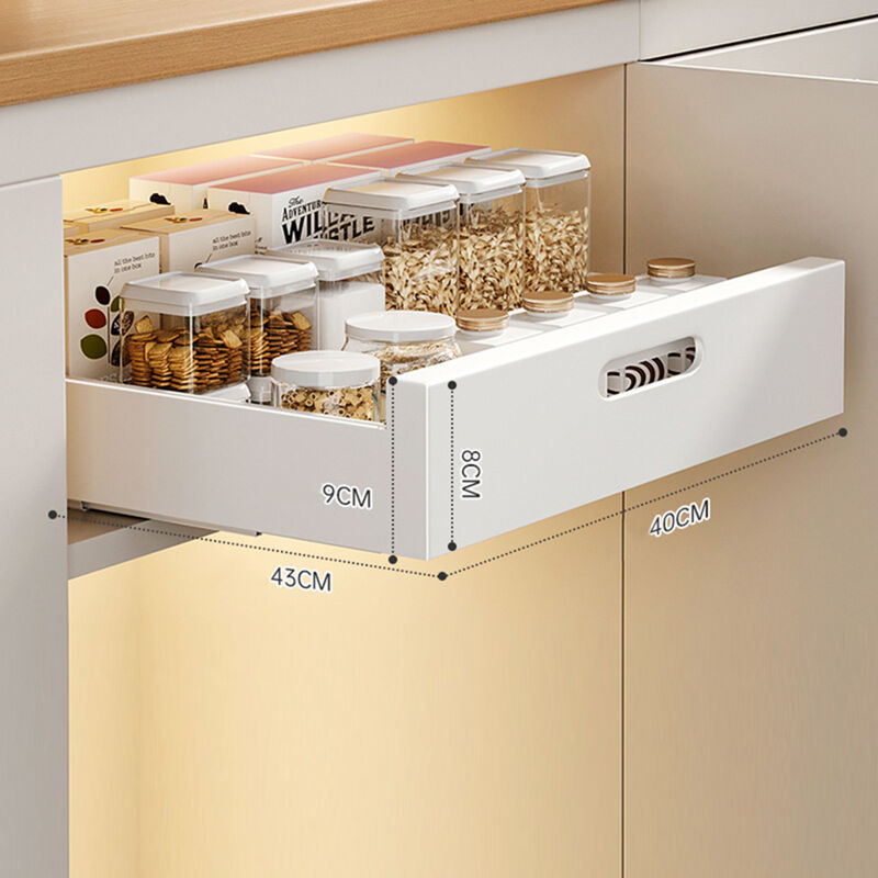 Tiroir Coulissant Adhésif Pour Placard - Organisateur De Cuisine Extensible 34-48 Cm (Profondeur 42 Cm) - 6