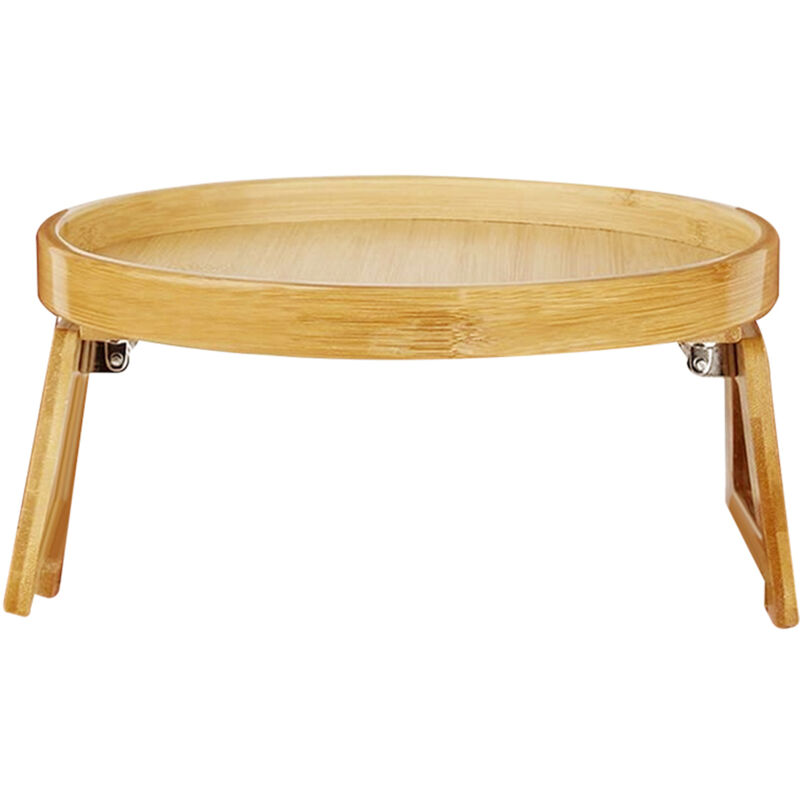 Yesaler Plateau De Canapé Bambou Clipable - Table D'Appoint Rotative 360° Pliable - Idéal Snacks & Télécommande