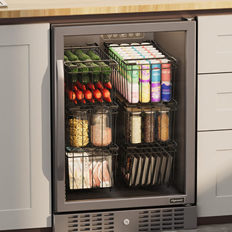 Taiuloo Lot de 4 Bacs Boites Cubes de Rangement Empilables pour Réfrigérateur avec Couvercles