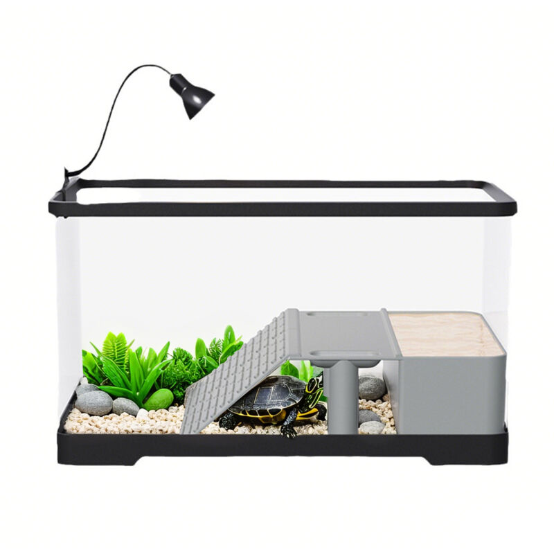Plateforme Flottante Pour Tortue - Aire De Repos Pour Aquarium - Pont Solaire Avec Toit - PC Résistant, Observation 360°