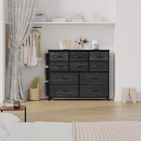 HOMCOM Lot de 2 commodes en Tissu Meuble de Rangement 11 tiroirs chiffonnier Cadre en métal pour chambre salon entrée bureau | France HOMCOM Lot de 2 commodes en Tissu Meuble de Rangement 11 tiroirs chiffonnier Cadre en métal pour chambre salon entrée bureau | France