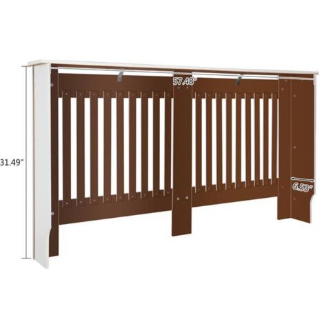 Cache-radiateur Chauffage Moderne-152 x 19 x 81cm- MDF Blanc,protecteur ...