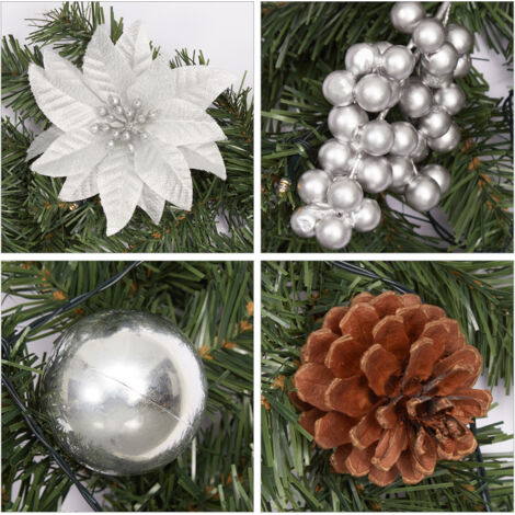 Guirlande De Noël Blanche 12m épaisse Avec Flocons - Décoration Intérieur/extérieur Porte, Fenêtre, Sapin