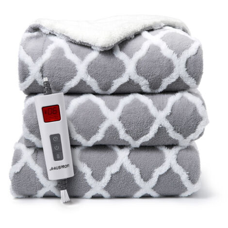 Couverture Chauffante,couverture en peluche180130cm,6 Températures, Minuterie de 10H, Affichage LED,Lavable en Machine,pour Canapé, Bureau
