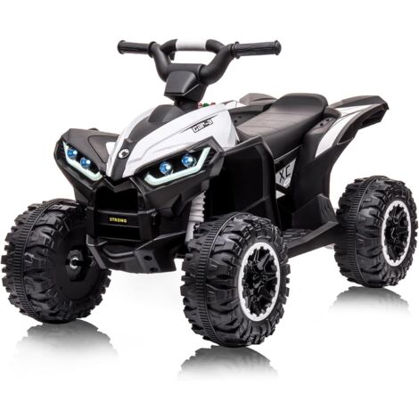Lunsy – Quad électrique enfant 12V – Voiture électrique tout terrain avec musique, klaxon et phare LED – Dimensions 83x53x56cm – Capacité 35kg