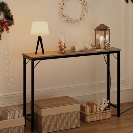 HDANI Table Console Métal 80 Cm - Style Industriel Minimaliste, 3 Étagères Rangement, Table Entrée/Salon/Canapé, Noir Stable & Élégante