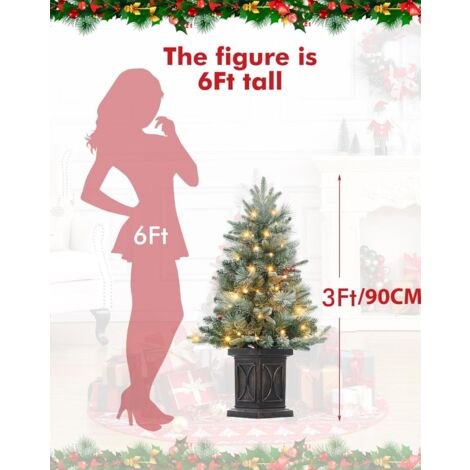 Sapin De Noël Artificiel 120 Cm - Forme étroite, Pot En Béton, Réaliste Et Facile à Ranger