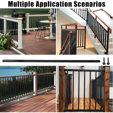 Garde-Corps Balcon Français - 82 x 2.5 x 0.25cm - Lot de 50,Noir - Appui Rambarde Balustrade Grille de Sécurité Balcon - Grille de Fenêtre,pour Securite des Escaliers et Marches Jardin Entree Portail