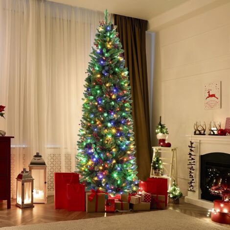 Sapin De Noël Artificiel Avec éclairage LED Et Effet Neige - Support Métal, Guirlande Intégrée 8 Modes - Pour Intérieur Et Extérieur