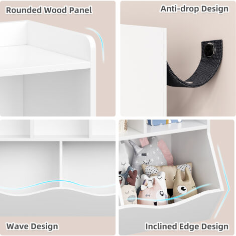 Étagère Pour Chambre D'enfant Avec 6 Compartiments, étagère En Bois, étagère à Jouets, étagère