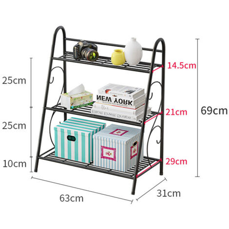 Set De 2 Porte-Plantes En Métal Noir Support Plantes Moderne - Ciel