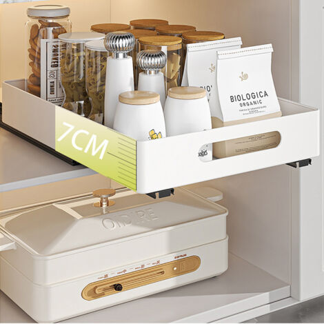 Riossad 6x Tiroir télescopique de rangement 30 cm pour armoire cuisine tiroir de cuisine métal