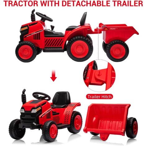 Tracteur Electrique avec Remorque pour Enfants 3 Vitesses Lumières LED Fonctions Audio USB et Bluetooth Vert/Rose/Rouge/Vert Foncé/Noir/Bleu Tracteur Electrique avec Remorque pour Enfants 3 Vitesses Lumières LED Fonctions Audio USB et Bluetooth Vert/Rose/Rouge/Vert Foncé/Noir/Bleu