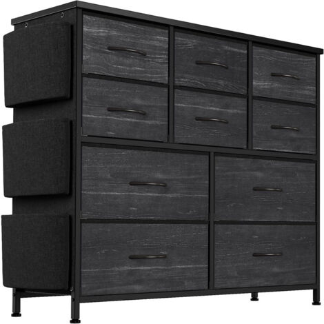 Commode avec 10 tiroirs en Tissu, Commode Chambre, Meuble de Rangement, Meuble Chambre, Armoire à tiroirs pour Cuisine, Bureau, Couloir, Meuble TV avec tiroirs(noir) (1/5)