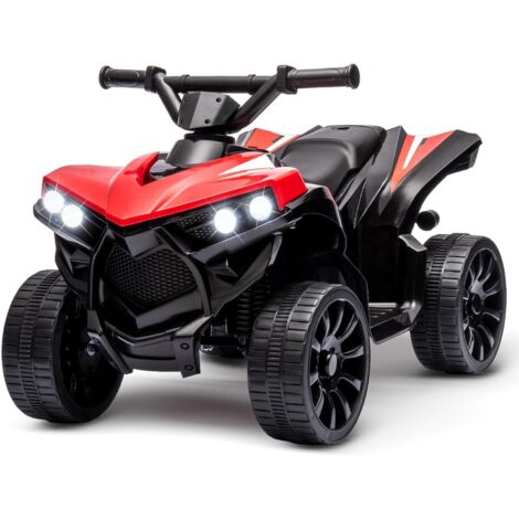 Quad Électrique Enfant ATV, 6V Voiture Électrique pour Enfants avec Musique, Klaxon, Phares LED, 70 x 42 x 45 Cm, pour Enfants 3+ Ans Rouge