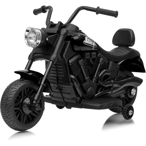 Lunsy – Moto électrique enfant 3 roues – Quad 6V avec LED et musique – Pneus extra-larges pour surfaces sèches et humides – Charge max 25 kg