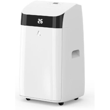 10000 BTU Climatiseur Mobile Silencieux, Limatiseur Portable 4 Fonctions Refroidissement/Déshumidification/Ventilation/Suivi, Télécommande(Blanc)