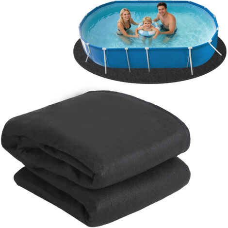 Tapis de Piscine pour Piscine Hors Sol, Protection Anti-Puncture, Multifonctionnel, Installation Facile, Ovale, 18X40 FT