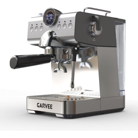 Cafetière expresso semi-automatique 20 bar avec broyeur intégré – Acier inoxydable – Buse vapeur – Compacte et facile à nettoyer