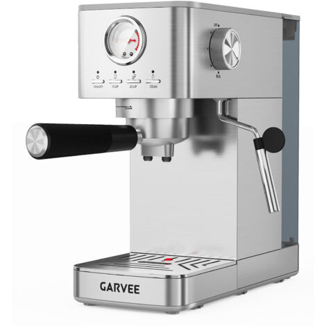 Machine Expresso Semi-Automatique 20 Bar - 1300W - Moulin Intégré - Laiton vapeur - Manomètre - Inox - 1L - Café italien maison (1/5)