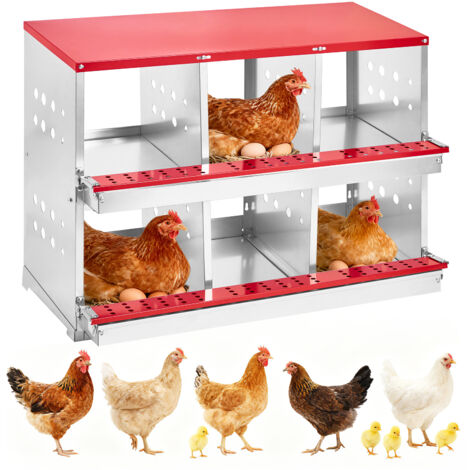 Pondoir Poules Pondeuses 6 Compartiments, Aération Intégrée, Murale / Sol, Résiste Aux Coups De Bec , Ramassage Facile Des Œufs, Sans Couvercle (1/5)