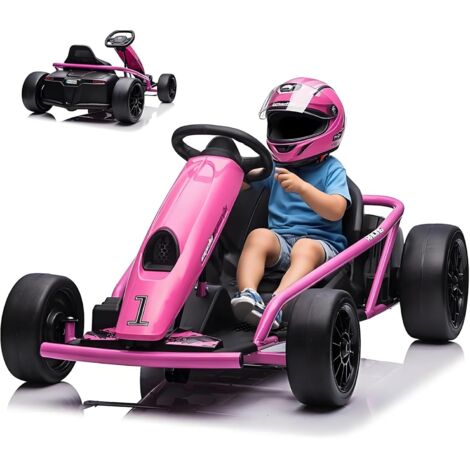 Voiture Électrique Enfant Rechargeable -Design Sécurisé et Facile à Conduire -Cadeau Parfait - Voiture Téléguidée Extérieur-Rose (1/5)