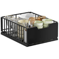Panier de tiroir,Tiroir Coulissant Cuisine,Organiseurs de Tiroirs de Cuisine Tiroir Coulissant Placard de Cuisine Organiseurs Tiroirs (Noir, 1pièce 25Dx40Wx18H CM)