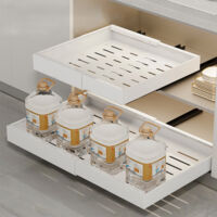 Extensible Pull Out Cabinet Organizer, Heavy Duty tiroirs coulissants, fixé avec de l’adhésif, extensible Cabinet Pull Out étagères pour cuisine garde-manger salle de bains