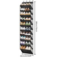Plastific Organiseur De Chaussures à Suspendre Au-dessus De La Porte Avec 24 Grandes Poches En Maille Pour Armoire Porte Pantoufles 99138869