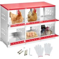 Pondoir Poule 6 Nichoirs avec Fond en Acier