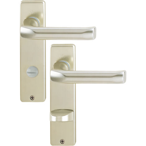 HOPPE® Drückergarnitur mit Kurzschild London 113/202KP/AP, Aluminium, 6675201