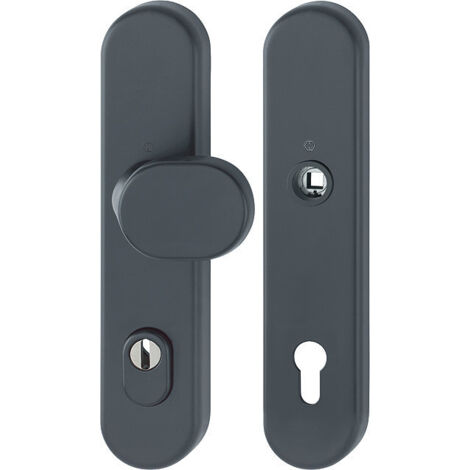 HOPPE® Schutz-Wechselgarnitur mit Langschild 86G/3332ZA/3310, ohne Lochteil, ES1, 8/10/92 mm, Aluminium, 11982512 (1/2)