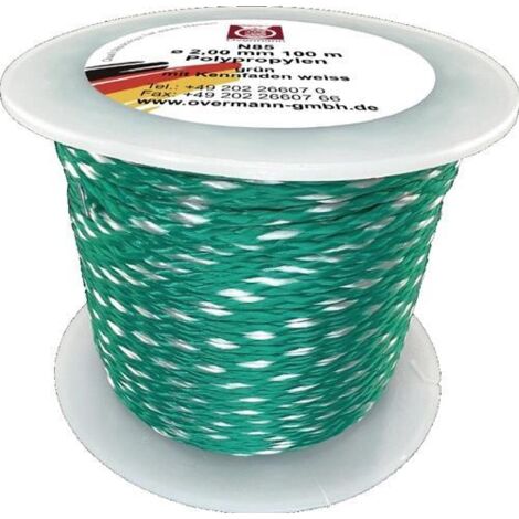 OVERMANN Maurerschnur L.100m D.2mm 65kg PP grün/weiß