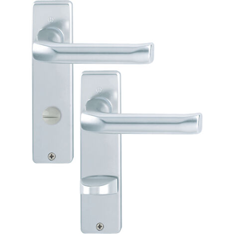 HOPPE® Drückergarnitur mit Kurzschild London 113/202KP/AP, Aluminium, 6675193